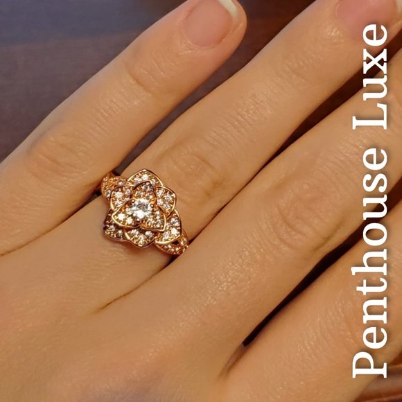🔥CLEARANCE! Gorgeous Rose Gold 3D Sparkling Flower Ring - Picture 5 of 6